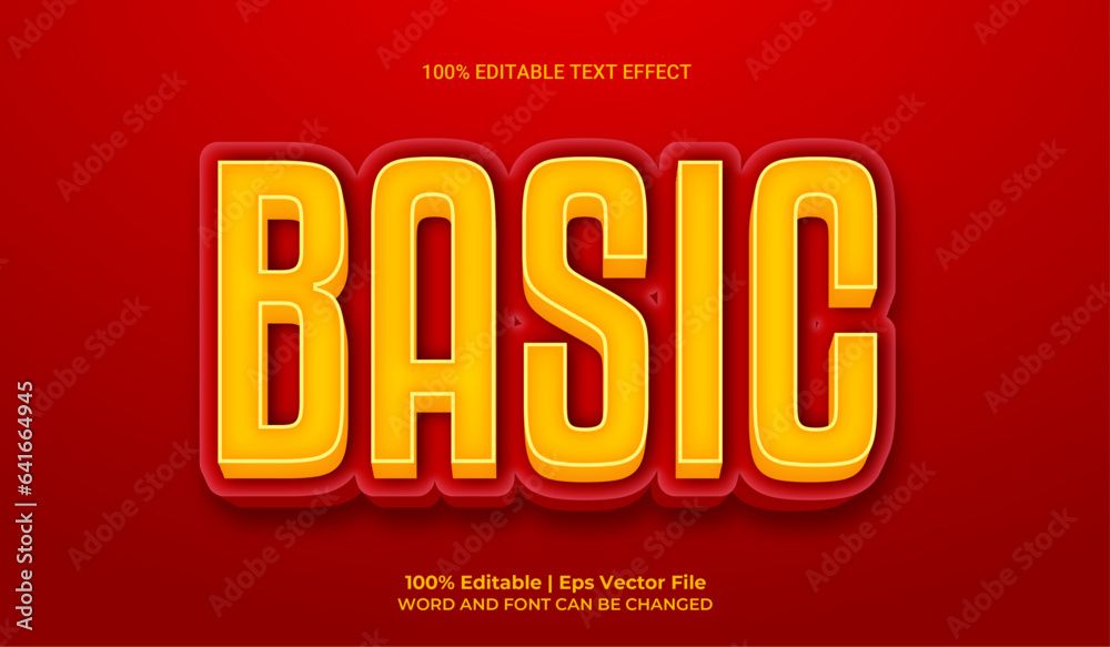 Basic 3d editable premium vector text effect Stock Vector | Adobe Stock