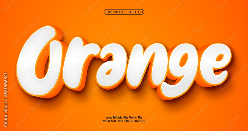 Orange 3d editable premium vector text effect Stock Vector | Adobe Stock