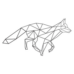 Wall Mural - Running wild fox, geometrical art