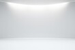 © Picture Perfection - White studio room template on empty background with modern concept. Product display backdrops for design. 3D rendering, Generative AI