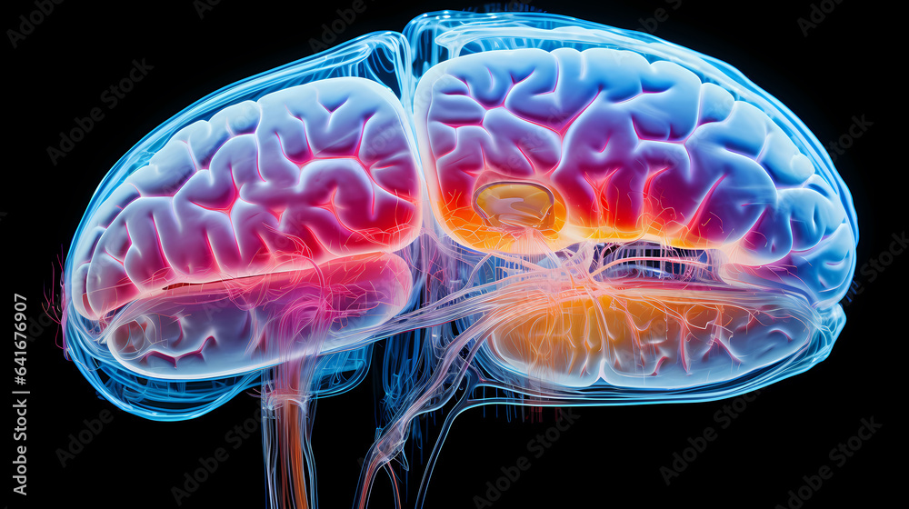 Mri image of a human brain Stock Illustration | Adobe Stock