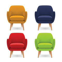 Sticker - Armchairs Realistic Set