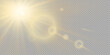 © Chudik - Shining sun glare rays, lens flare illustration. Sunlight glowing vector effect