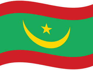 Canvas Print - Mauritania flag wave. Mauritania flag. Flag of Mauritania