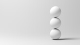 Fototapeta  - Balance. Three white spheres. 3d illustration.