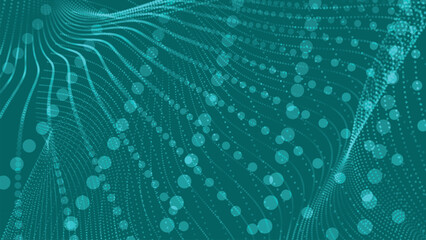 Poster - Abstract digital particle wave. Futuristic dotted wave. Technology background vector. Vector illustration