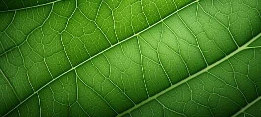 Abstract close-up macro image of green organic leaf