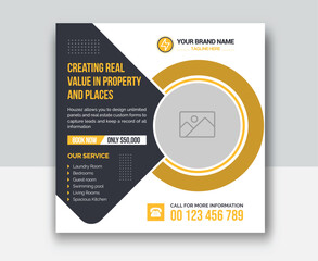 real estate social media post web banner template
