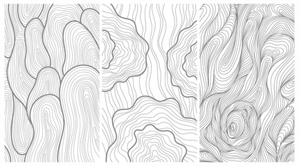 Backdrop cover template hand drawn set. Abstract wavy curve line background collection wallpaper or poster.