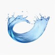 3d render, blue wave, water wavy splash clip art isolated on transparent background. Natural splashing liquid shape, Generative AI