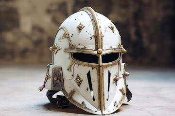 Wall Mural - Medieval knight helmet full of details, fantasy and fiction concept. Generative AI