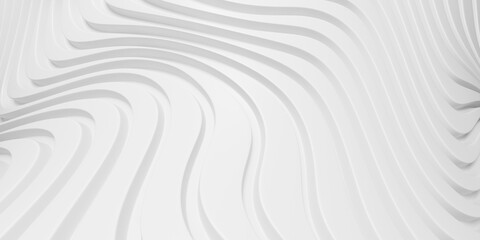 White abstract background with waves.  Stripe lines pattern