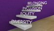Belonging Diversity Equity Inclusion DEIB Levels Steps Welcome New Employees 3d Illustration