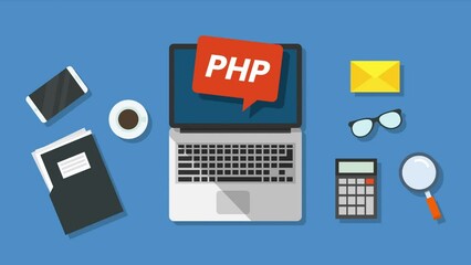 PHP Developer concept animation