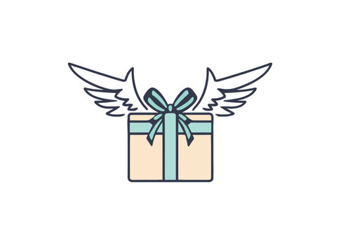 A charming gift card illustration in vector format, the ideal way to express your sentiments with style.