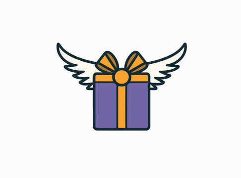 A charming gift card illustration in vector format, the ideal way to express your sentiments with style.