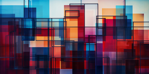 Wall Mural - abstract geometric architecture.