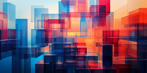 Wall Mural - abstract geometric architecture.