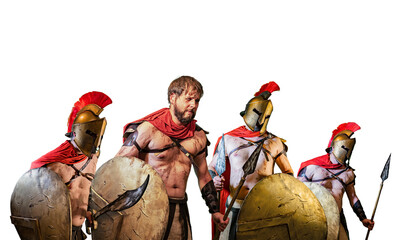 Wall Mural - Spartan soldiers from the army ancient greece