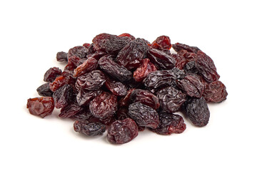 Poster - Dried raisins, isolated on white background.