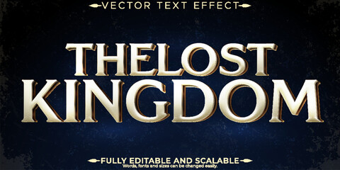 Wall Mural - King text effect, editable knight and legend text style