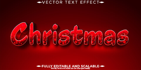 Wall Mural - Editable text effect merry christmas, 3d and new year font style