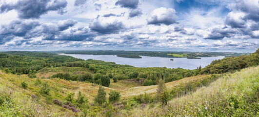 Sticker - Heather slopes near Himmelbjerget at the Danish lake highlands, Denmark