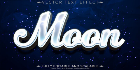 Wall Mural - Moon text effect, editable nihgt and ligth text style