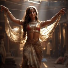 Indian Girl Dancing National Dance