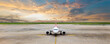 © kanpisut - Airplane taxi in taxiway after landing and prepare to park in passenger gate.
