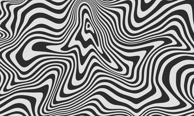 Aufkleber - Optical Illusion Stripes Texture. Abstract Geometric Background Vector Design. Op Art Illustration.