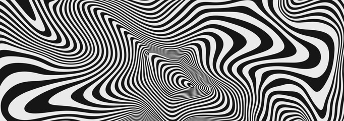 Aufkleber - Optical Illusion Stripes Texture. Abstract Geometric Background Vector Design. Op Art Illustration.