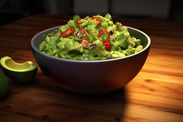 Wall Mural - Delicious bowl of guacamole dip