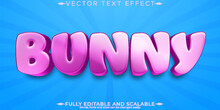 Editable Text Effect Bunny, 3d Cartoon And Funny Font Style