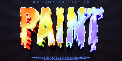 Canvas Print - Paint colorful text effect, editable rainbow and colored text style