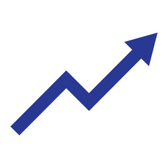 blue arrow growth graph, business financial profit