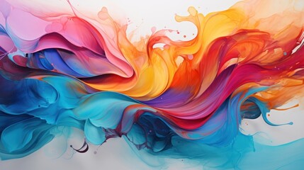 Poster - An explosion of vibrant acrylic paints with swirling textures and bold brushstrokes, creating an abstract background that exudes energy and creativity