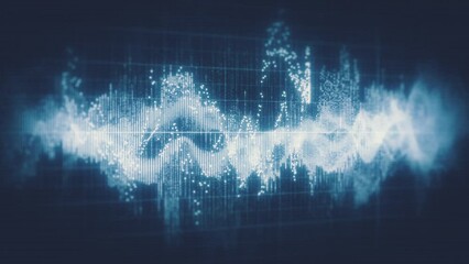 Poster - Digital Data Graphic Close Up/ 4k animation of an abstract background with slow motion business stats data scrolling with depth of blur effect