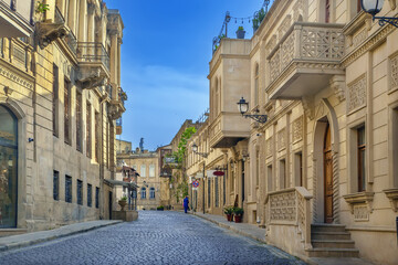 Sticker - Street in Old City Baku, Azerbaijan