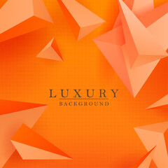 Canvas Print - Orange design, volumetric triangles with a 3D effect