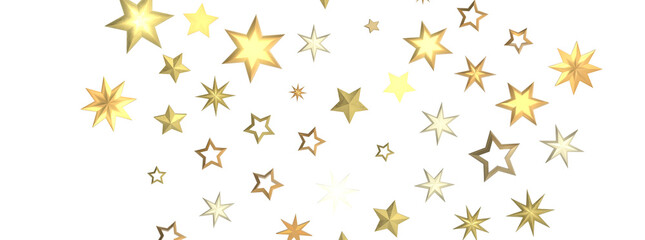 Wall Mural - Shimmering Starry Christmas: Spectacular 3D Illustration Showcasing Falling Holiday Stars