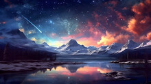 Fantasy Scene Mesmerizing Sky Stars Desktop Background 7