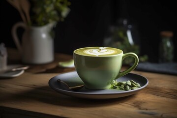 Wall Mural - Matcha green tea latte