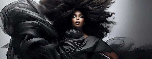 Wall Mural - Black woman with afro hairs