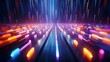 Energie in Bewegung: Neonlinien und Punkte als futuristischer Hintergrund