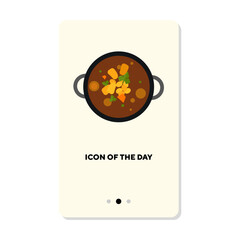 Poster - Meal vector icon. Soup bowl isolated sign. Food, lunch, Asian cuisine concept. Vector illustration symbol elements for web design