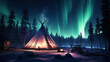 Awe-Inspiring Night Skies. Breathtaking Northern Lights Cast Their Magic in Yellowknife. Generative AI