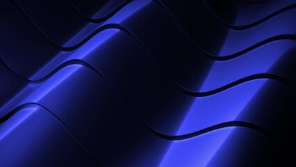 Poster - Moving texture of metallic colored waves. Design. Metal lines move in waves. Background of colored waves of metal curved plates