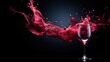  a glass of wine with a splash of liquid on it.  generative ai