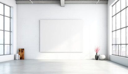 Wall Mural - Interior minimalist space with free space for text. AI generated